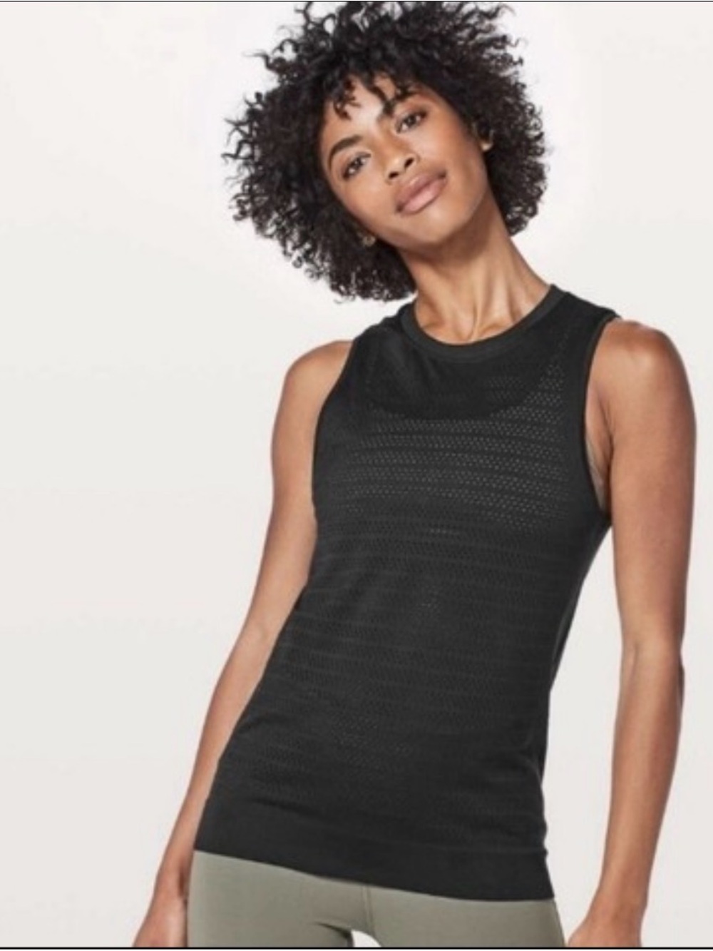 lululemon athletica Breeze By Perforated Muscle Tank in Black